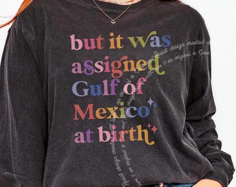 Pero se le asignó el Golfo de México al nacer Camisa de manga larga con colores cómodos, Camisa del Golfo de México, Camisa de protesta de manga larga del Golfo de México