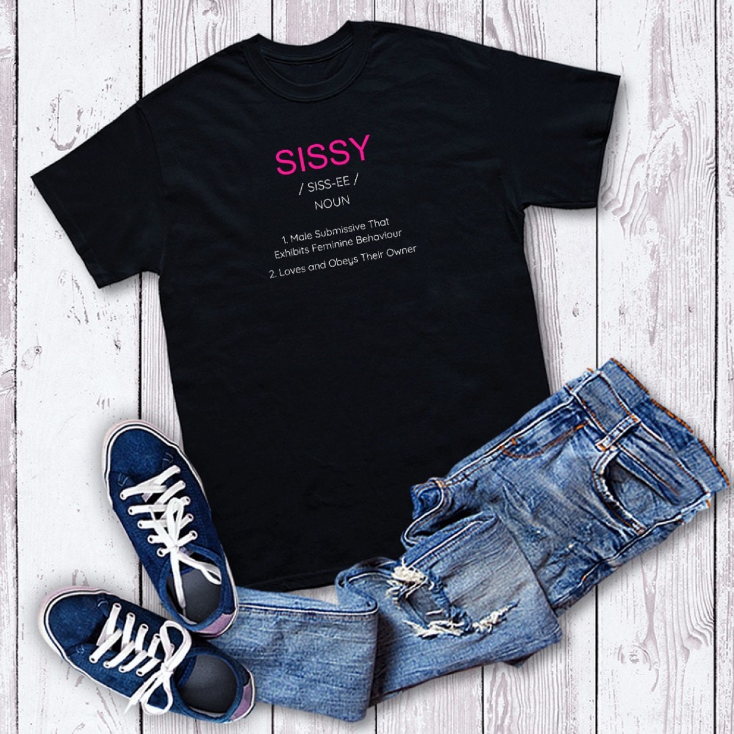 BDSM Definition of Sissy Short-sleeve Sissification Feminization Unisex Kink  T-shirt Sissy Punishment Outfit Sissy Adult Baby Apparel 