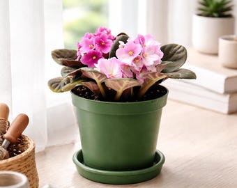 Pink Tone, African Violet Plant – Live Indoor, in 6" Nursery Pot, Flowering Houseplant, – Easy Care,  Home, Office Décor