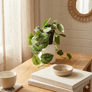 Silver Satin Philodendron, Satin Pothos, Scindapsus Pictus ‘Exotica’ – Vining Plants, Houseplants, Holiday Gifts - 4" Pot, Free Heatpad