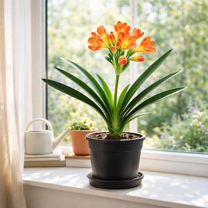 Clivia, Clivia miniate, Bush Lily, Natal Lily, Foliage Plants, Flowering Plants - 6" Pot, Flowering Seasonally, Free Heatpad