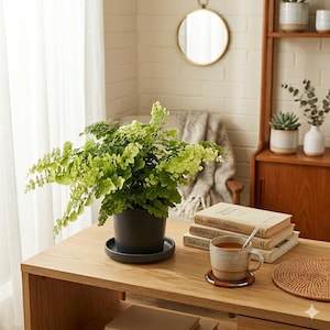 3.5“-pot of Maidenhair Fern 'Fritz Luthi', Adiantum raddianum, Delta Maidenhair Fern-Houseplants, Foliage Plants, Air Purifier FREE HEATPACK