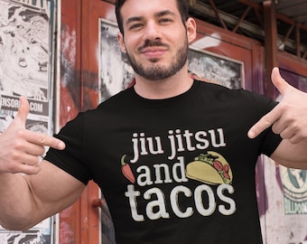 Tacos Jiu Jitsu Unisex T Shirt - Sztuki walki - Prezenty - Jujitsu - Zabawne