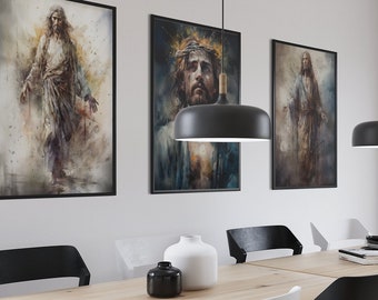 Jesus Christus Porträt | Aquarell Bibel Kunst (Digitaler Download)