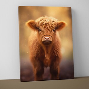 Highland Cow Wall Art | Wall Art | Highland Cow Print | Living Room Art - V7