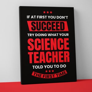 Science Teacher Mounted Canvas Print - Decor - Classroom Wall Art - School Print - Gift