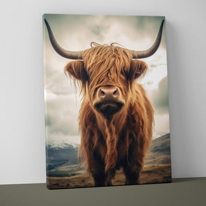 Highland Cow Wall Art | Highland Cow Decor | Farmhouse Wall Art | Highland Cattle - V46