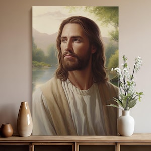 Jesus Canvas Art Christian Wall Art Inspirational Jesus Artwork Religious Home Decor Jesus Christ Portrait Office Decor