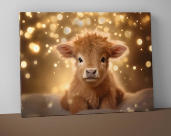 Highland Cow Canvas Print | Farmhouse Wall Art