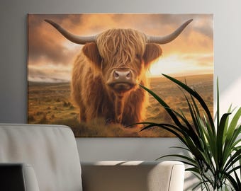 Highland Kuh Kunstdruck, Bauernhaus Dekor (Digitaler Download)