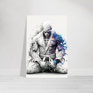 Jiu Jitsu Poster - Martial Arts - JuJitsu - Brazilian Jiu-Jitsu Wall Art - Decor Gifts - BJJ Print - Skeleton - V1