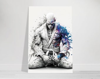 Impression d'art Jiu Jitsu squelette – Poster d'arts martiaux BJJ