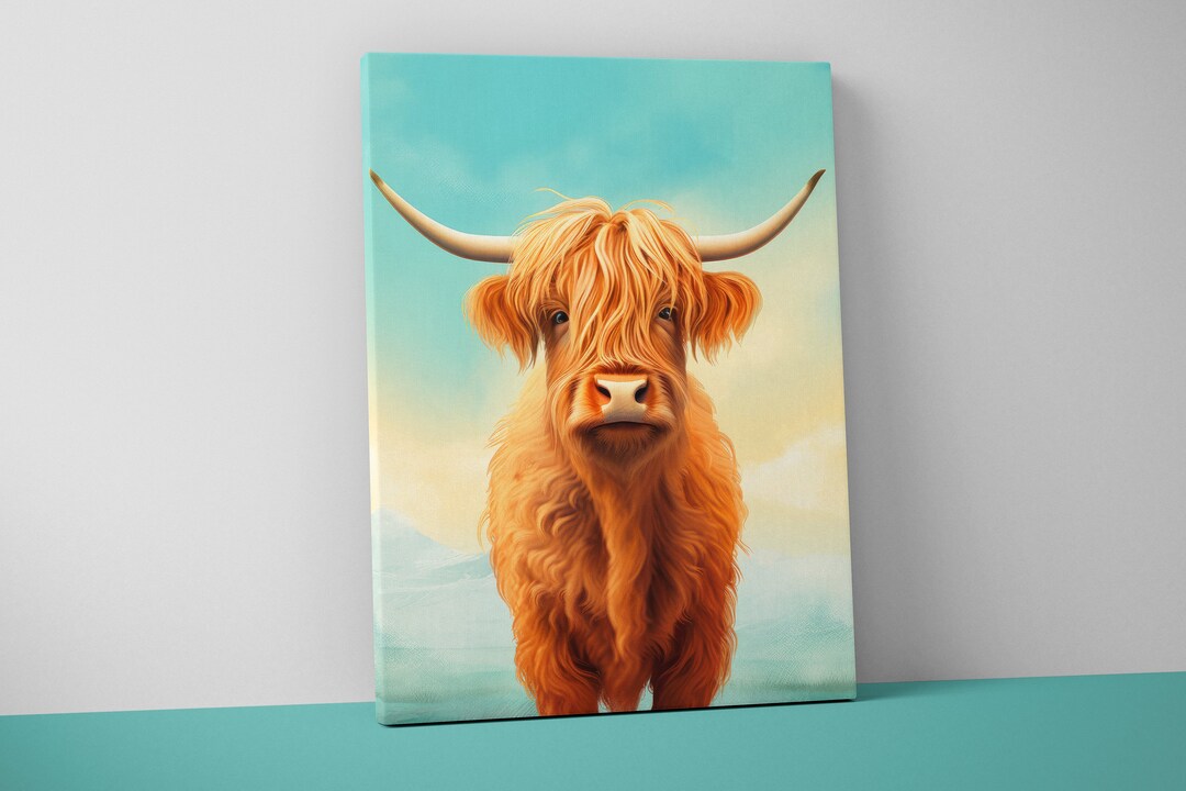 Highland Cow Wall Art Highland Cow Canvas Extra Large Wall Art Wall Art