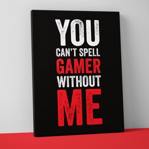 Spell Gamer Mounted Canvas Print - Video Game Decor - Gaming Large Wall Art - Boys Room - Arcade Man Cave