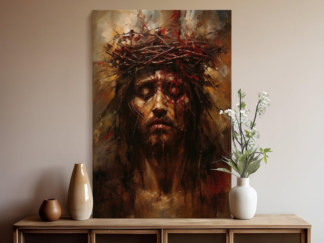 Jesus Christ Portrait Canvas, Christian Religious Wall Art - Etsy