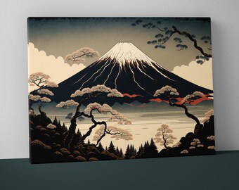 Mount Fuji Canvas Print – Japanese Landscape Art, Above Bed Decor