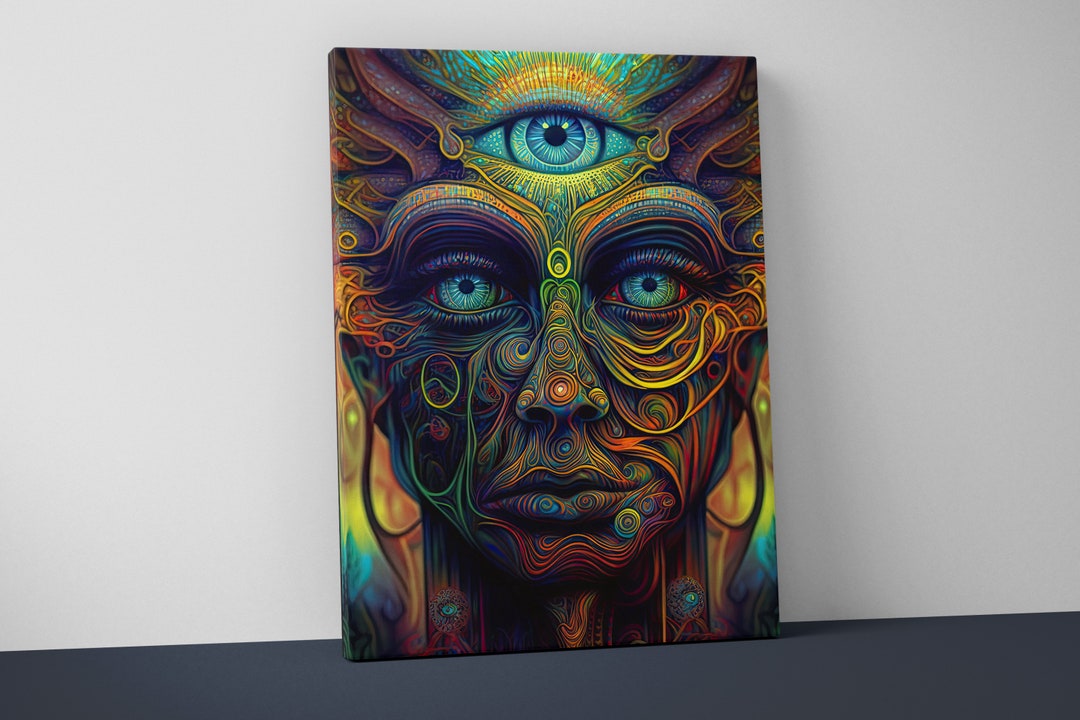 Psychedelic Canvas Art – Trippy Third Eye, Groovy Home Decor - Etsy