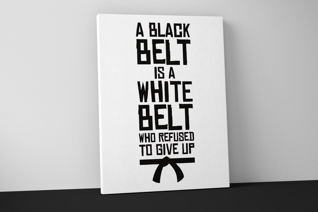 Black Belt White Belt Jiu Jitsu Taekwondo Karate Mounted Etsy