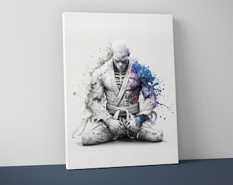 Japanese Jiu Jitsu Jujitsu Kanji - Gallery Canvas Wraps, Square