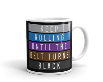 Keep Rolling Brazilian Jiu Jitsu Tasse - BJJ - Kampfkunst Geschenk - Kaffeetee - Schwarz