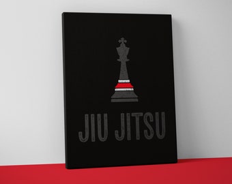 Black Belt Jiu Jitsu Chess King Canvas – BJJ Wall Art