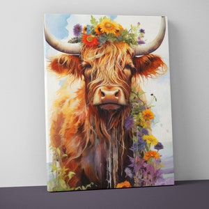Highland Cow Wall Art | Highland Cow Print | Animal Wall Art | Farmhouse Wall Art - V72