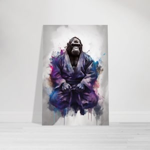 Jiu Jitsu Poster - Martial Arts - JuJitsu - Brazilian Jiu-Jitsu Wall Art - Decor Gifts - BJJ Print - Gorilla - V5