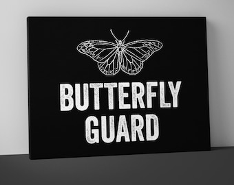 Butterfly Guard Jiu Jitsu Mounted Canvas - BJJ Wall Art - Brazilian - Belt Colors - Gift Jujitsu