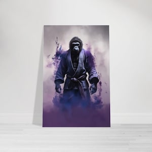 Jiu Jitsu Poster - Martial Arts - JuJitsu - Brazilian Jiu-Jitsu Wall Art - Decor Gifts - BJJ Print - Gorilla - V4