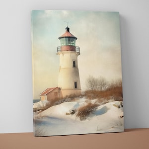 Lighthouse Canvas Print - Coastal Wall Art - Nautical Decor Gift - V10