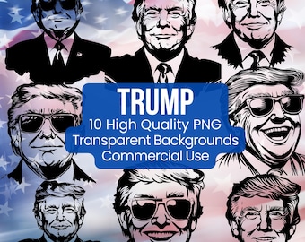 Trump PNG Digital Download – DTG Prints, Transparent Background