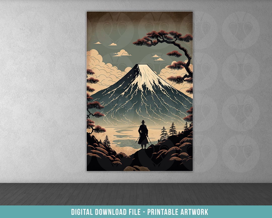Mount Fuji Printable File Poster Japanese Landscape Painting - Etsy