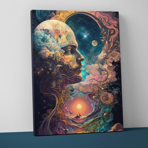 Groovy Wall Art Mounted Canvas - Psychedelic Decor - Trippy Art - Weird Art - Trendy Wall Art - V80