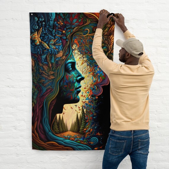 Psychedelic wall flags best sale
