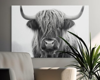 Highland Kuh Portrait, Bauernhaus Dekor (Digitaler Download)