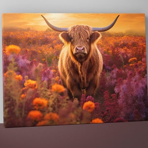 Highland Cow Wall Art | Highland Cow Poster | Animal Wall Art | Highland Cow Art - V58