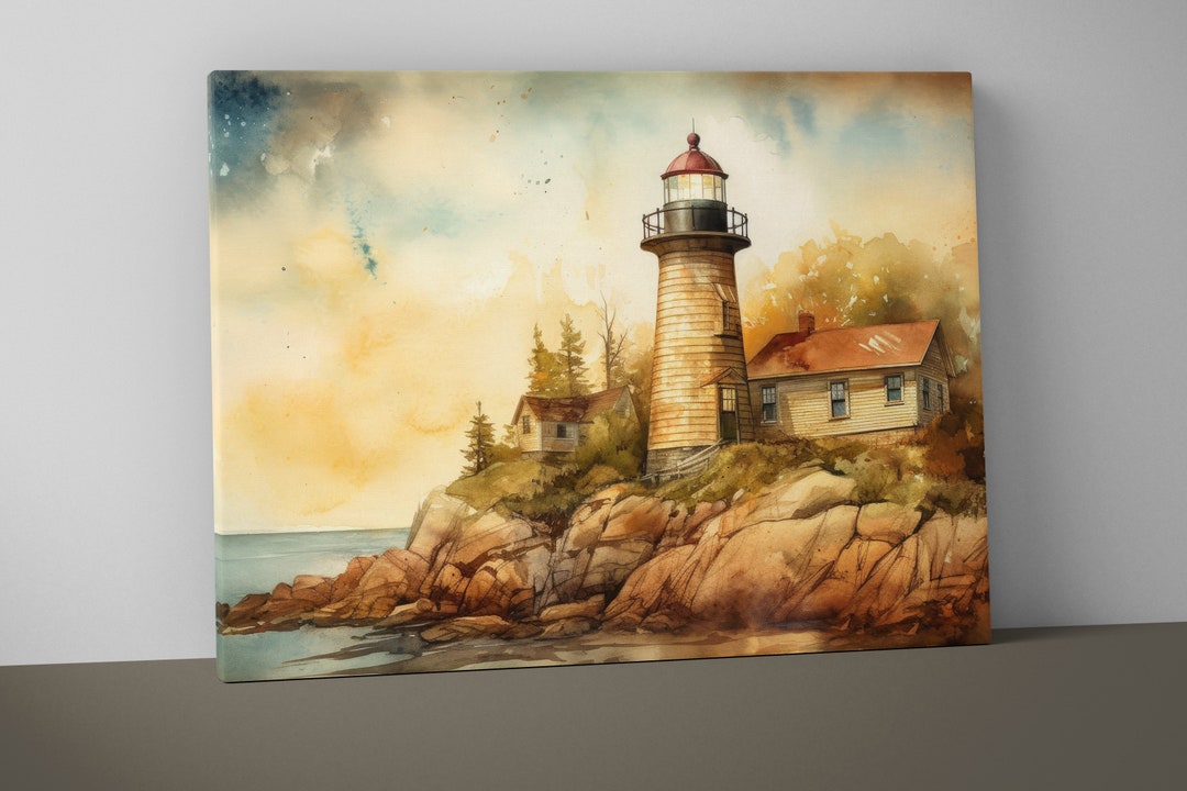 Lighthouse Canvas Print Coastal Wall Art Nautical Decor Gift V33 - Etsy