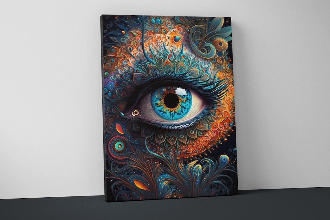 Psychedelic Eye Canvas Art – Groovy Trippy Decor - Etsy