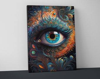 Psychedelic Eye Canvas Art – Groovy Trippy Decor