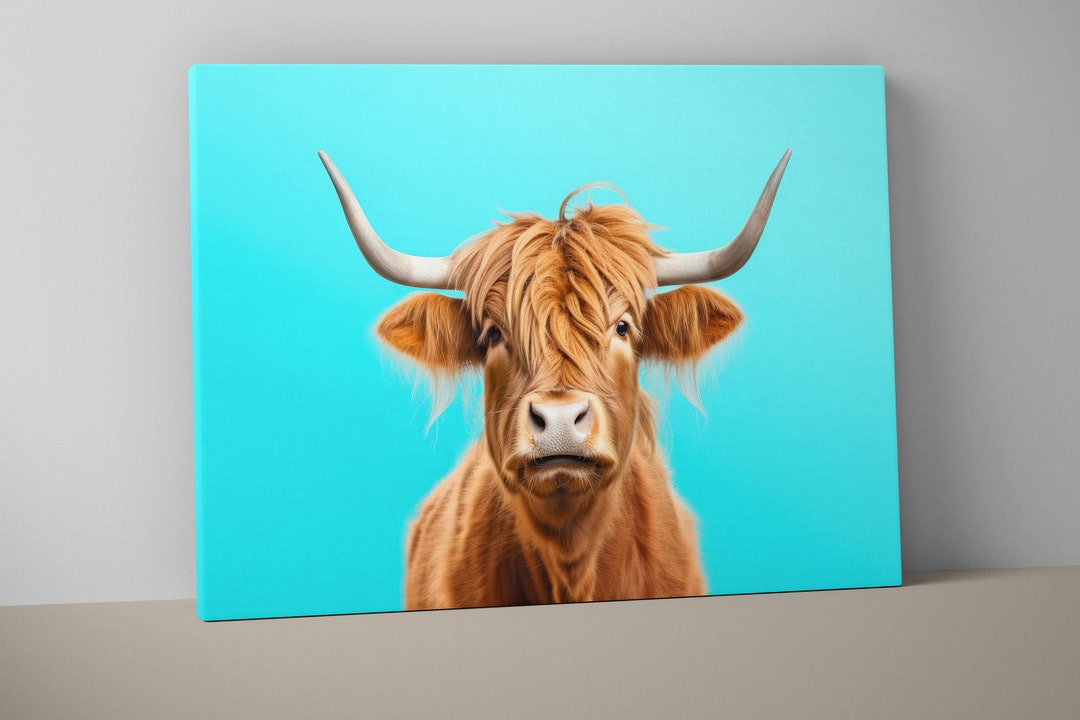 Highland Cow Wall Art Highland Cow Canvas Highland Cattle Extra Large