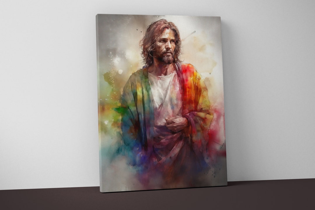 Jesus Christ Canvas Art Modern Christian Catholic Decor Christ Portrait