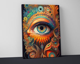 Psychedelic Eye Canvas Print – Groovy Trippy Wall Art