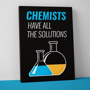 Chemist Solutions Science Mounted Canvas Print - Teacher Decor - Classroom Wall Art - School Print - Gift