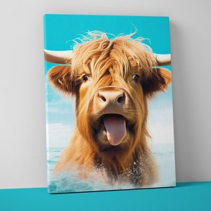 Highland Cow Wall Art | Highland Cattle | Extra Large Wall Art | Highland Cow Poster - V100