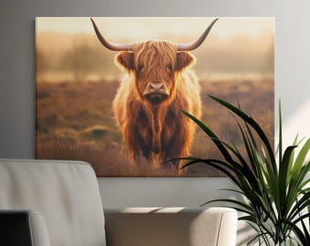Highland Cow Print Digital Download, Highland Cow Art Downloadable Art, Farm Animal Printable Wall Art, Highland Cow Poster Decor