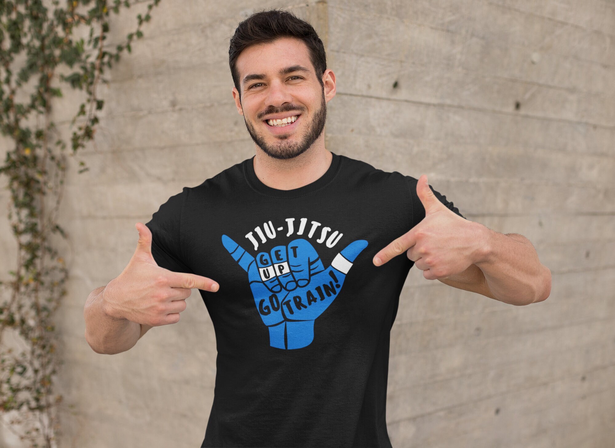 Go Train Jiu Jitsu Unisex T Shirt - BJJ Brazilian Martial Arts - Gifts - Jujitsu - Blue