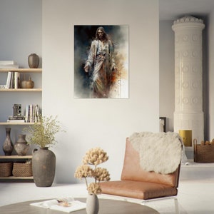 Jesus Christ Poster Wall Art - Modern Christian Catholic Decor - Christ Portrait Painting - UNFRAMED - V17