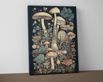 Colorful Mushroom Canvas Print – Psychedelic Wall Decor