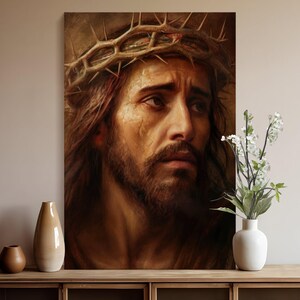 Jesus Canvas Art Christian Wall Decor Inspirational Jesus Artwork Religious Wall Art Jesus Christ Portrait Home Decor