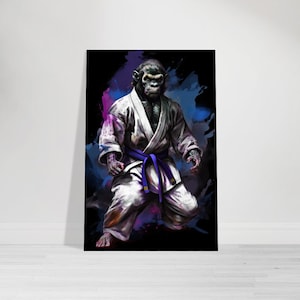 Jiu Jitsu Poster - Martial Arts - JuJitsu - Brazilian Jiu-Jitsu Wall Art - Decor Gifts - BJJ Print - Gorilla - V9